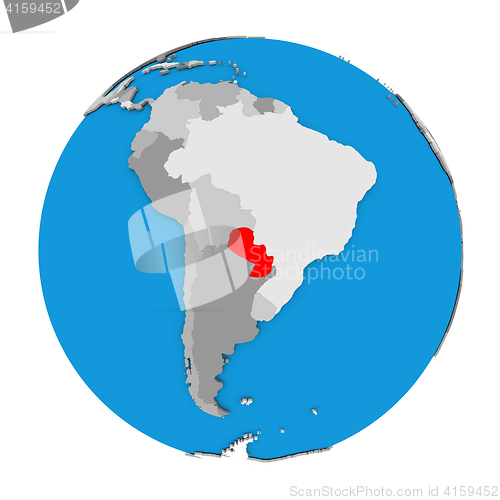 Image of Paraguay on globe