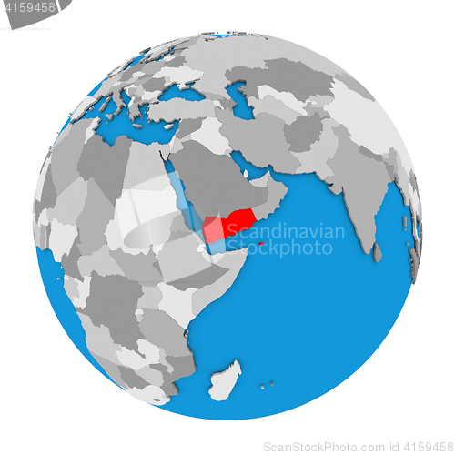 Image of Yemen on globe