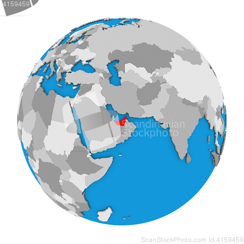 Image of United Arab Emirates on globe