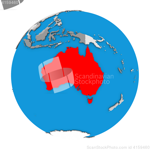 Image of Australia on globe