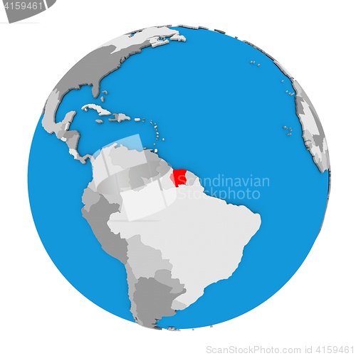 Image of Suriname on globe