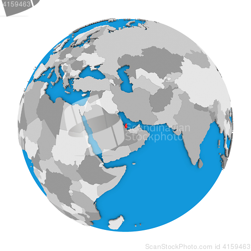 Image of Qatar on globe