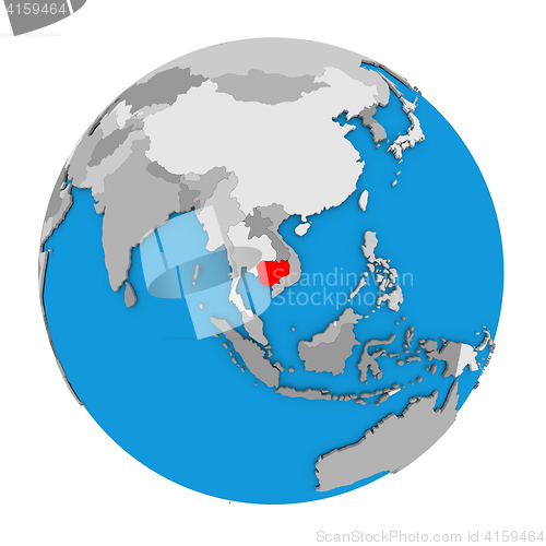 Image of Cambodia on globe