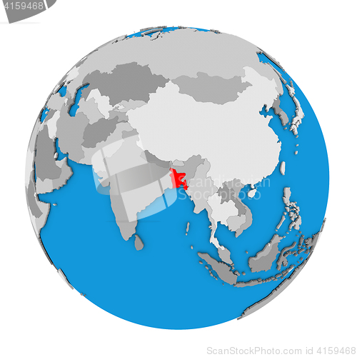 Image of Bangladesh on globe