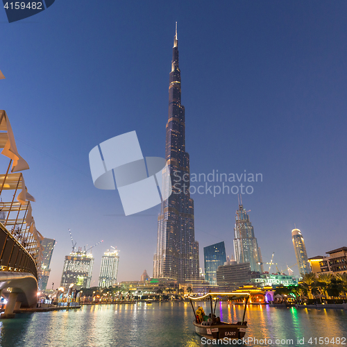 Image of Burj Khalifa, world\'s tallest skyscraper, Dubai, United Arab Emirates.