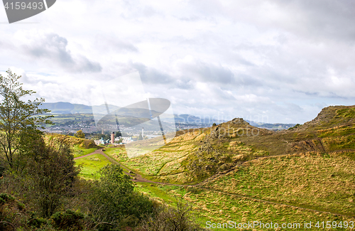 Image of Holyrood park and Edinburgh city, Scotland