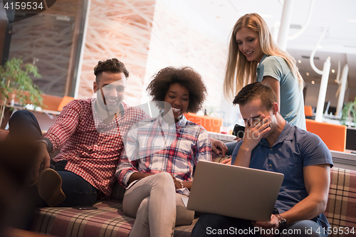 Image of Multiethnic startup business team on meeting