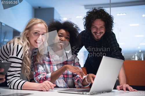 Image of Multiethnic startup business team on meeting