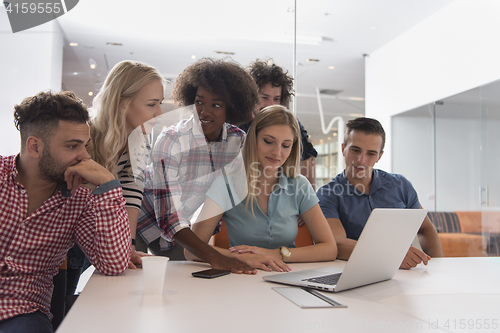 Image of Multiethnic startup business team on meeting