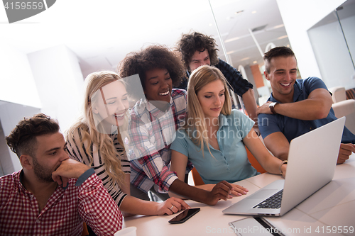 Image of Multiethnic startup business team on meeting