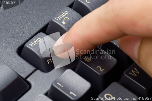 Image of Finger pressing HELP button