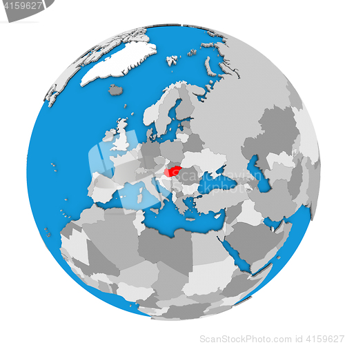 Image of Hungary on globe