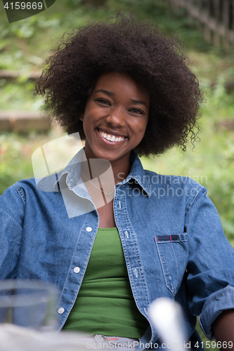 Image of Portrait of Beautiful happy African-American girl