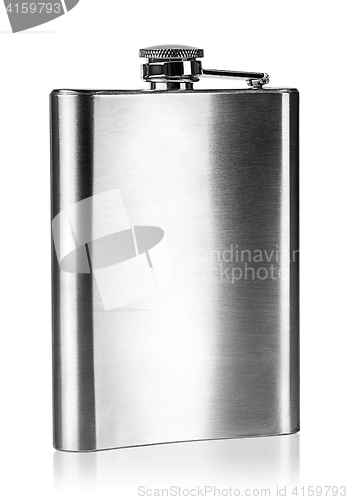 Image of Stainless steel hip flask rear view