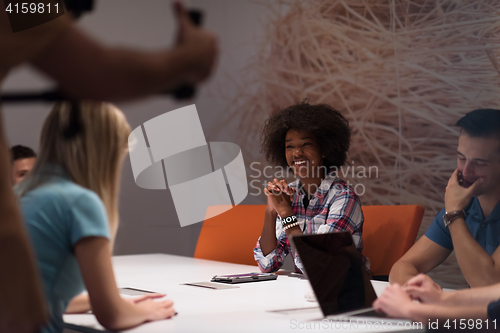 Image of Multiethnic startup business team on meeting