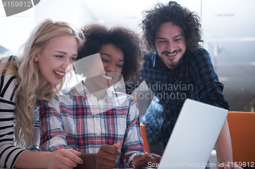 Image of Multiethnic startup business team on meeting