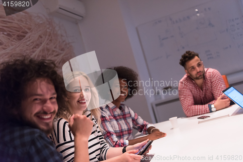Image of Multiethnic startup business team on meeting