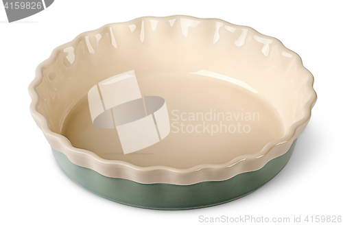 Image of Turquoise and beige ceramic bowl top view