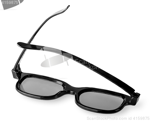 Image of Opened plastic 3D glasses lying