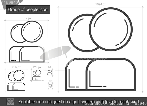 Image of Group of people line icon.