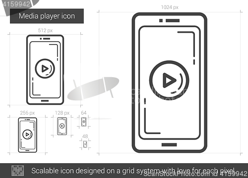 Image of Media player line icon.