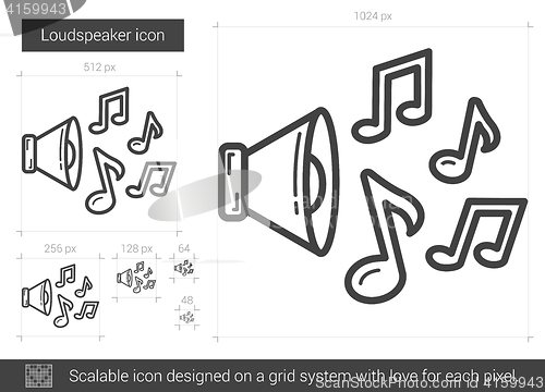 Image of Loudspeaker line icon.