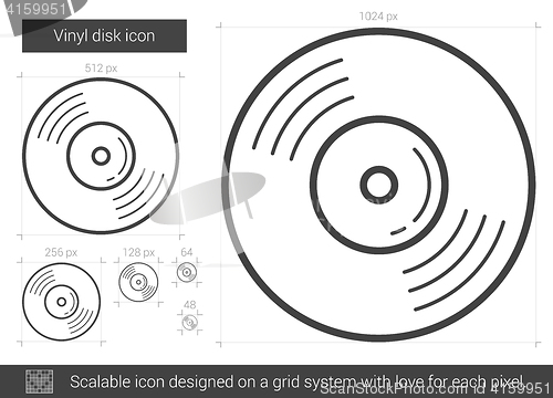 Image of Vinyl disk line icon.