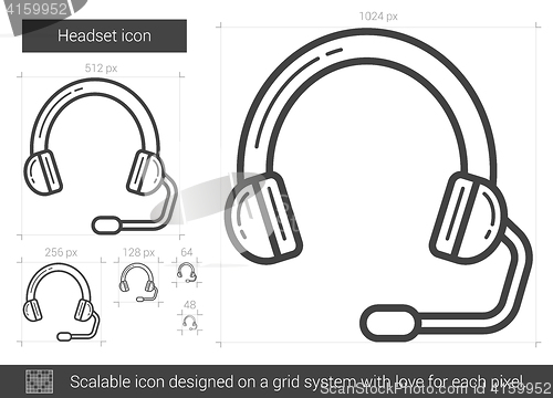 Image of Headset line icon.