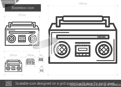 Image of Boombox line icon.