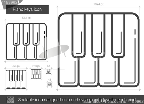 Image of Piano keys line icon.