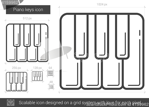 Image of Piano keys line icon.
