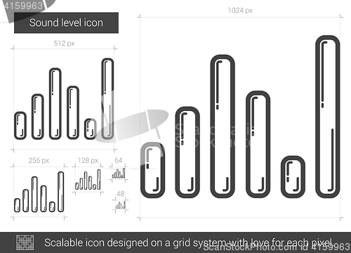 Image of Sound level line icon.