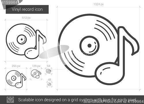 Image of Vinyl record line icon.