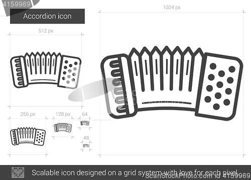 Image of Accordion line icon.