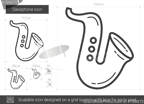 Image of Saxophone line icon.