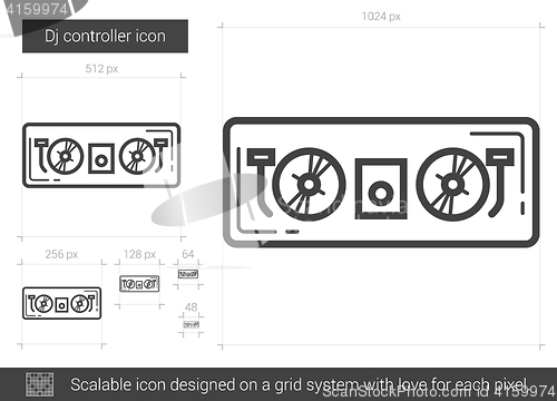 Image of Dj controller line icon.