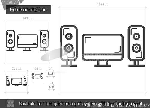 Image of Home cinema line icon.