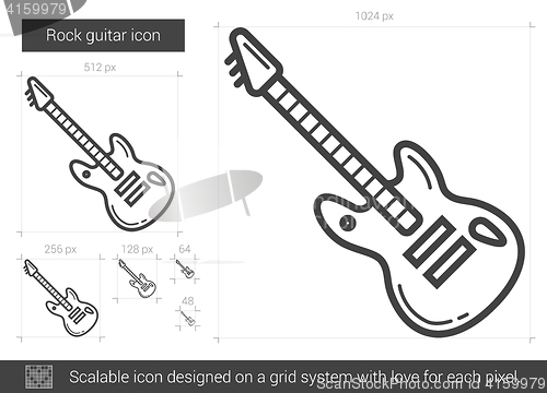 Image of Rock guitar line icon.