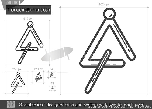 Image of Triangle instrument line icon.