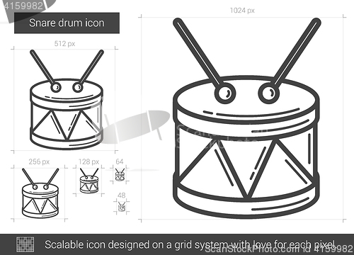 Image of Snare drum line icon.