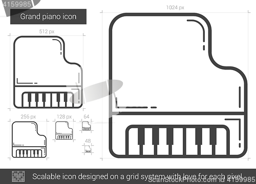 Image of Grand piano line icon.