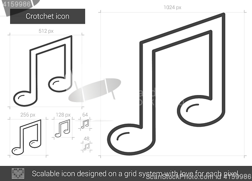 Image of Crotchet line icon.