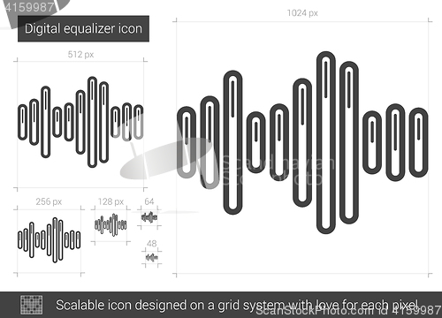 Image of Digital equalizer line icon.