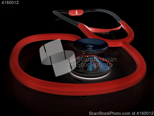 Image of stethoscope. 3d illustration