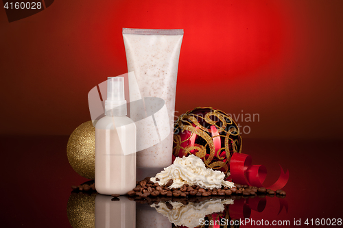 Image of Cosmetic Cream, New Year Balls And Coffee