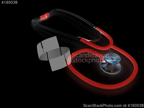 Image of stethoscope. 3d illustration