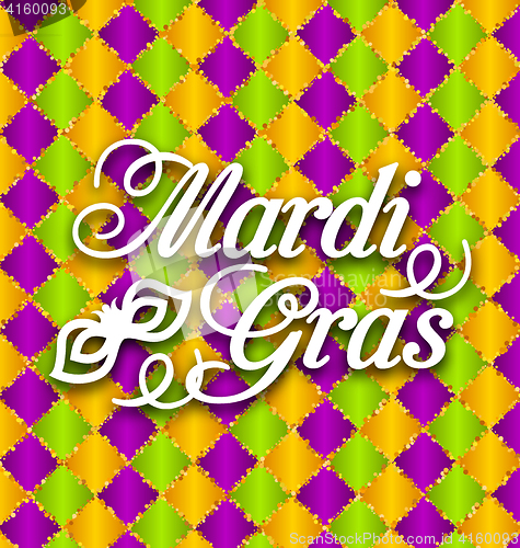 Image of Pattern Background with Ornamental Text for Mardi Gras