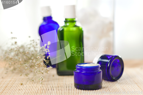 Image of colorful glass bottles