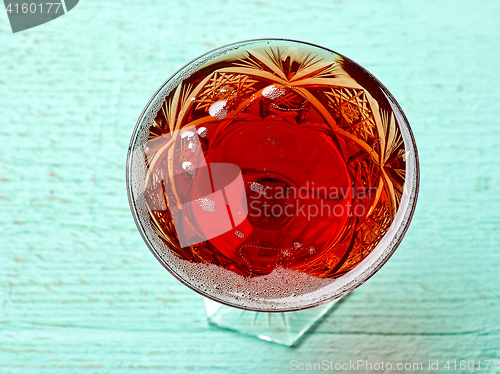 Image of glass of red sparkling wine