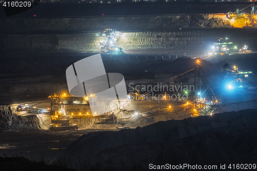 Image of Large excavator machine in the mine